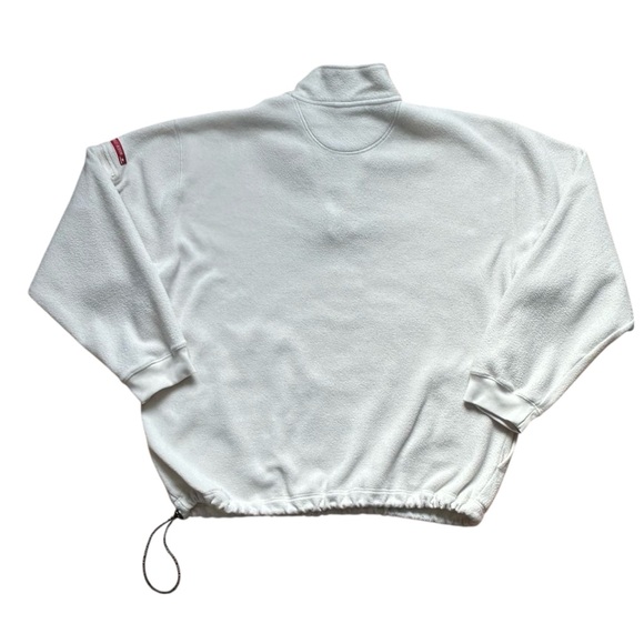 U.S. Polo Assn. Quarter Zip Fleece Jacket White Navy Large Grandadcore - Picture 3 of 9